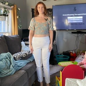 Straight leg white pants